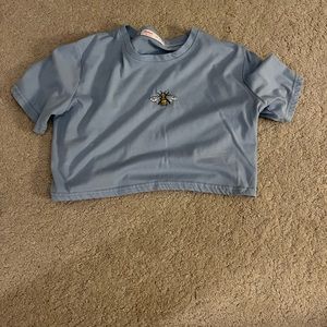 blue romwe crop top
